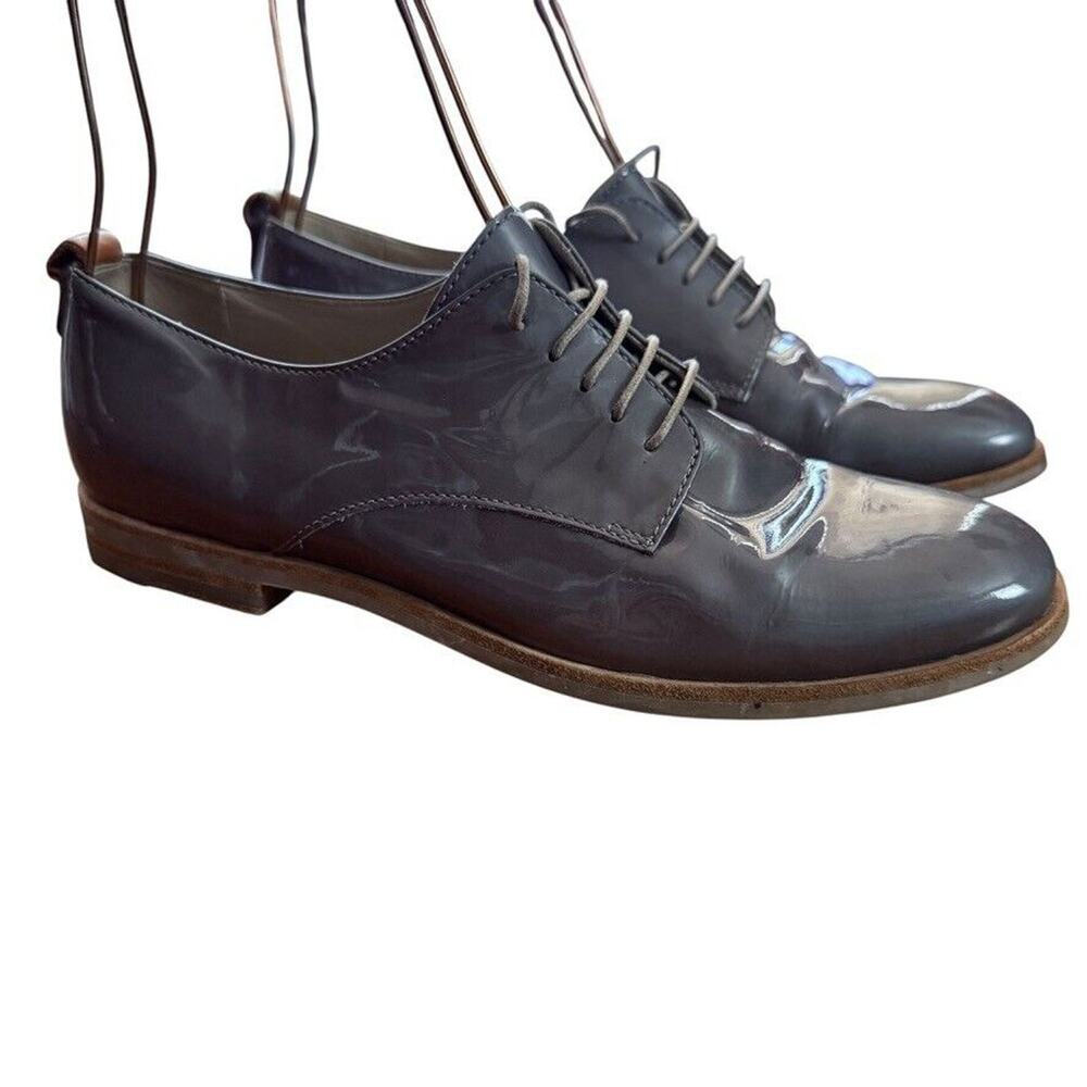 AGL Attilio Giusti Leombruni Double Sole Womens Gray Patent Leather Shoes 37/ 7